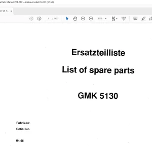 Grove Crane GMK 5130 Spare Parts Manual 3005115 - PDF DOWNLOAD