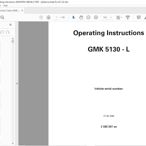 Grove Crane GMK 5130L Operation Instructions Manual SN 2085597 - PDF DOWNLOAD