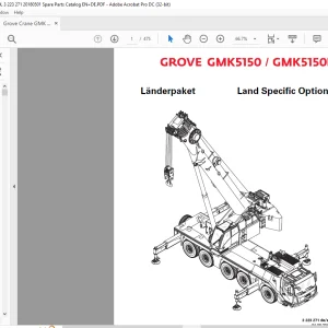 Grove Crane GMK 5150 GMK 5150L Land Specific Options Spare Parts Manual 3223271 - PDF DOWNLOAD