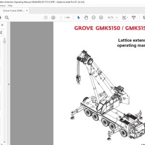 Grove Crane GMK 5150 GMK 5150L Lattice Extension Operating Manual 3302624 - PDF DOWNLOAD