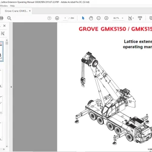 Grove Crane GMK 5150 GMK 5150L Lattice Extension Operating Manual 3302625 - PDF DOWNLOAD