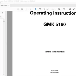 Grove Crane GMK 5160 Operating Instruction Manual SN 2085441 - PDF DOWNLOAD