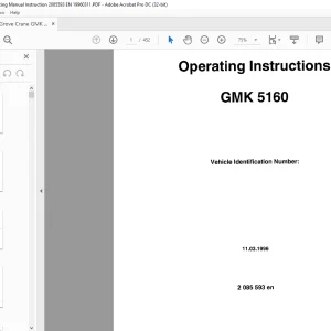 Grove Crane GMK 5160 Operating Instruction Manual SN 2085593 - PDF DOWNLOAD