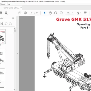 Grove Crane GMK 5170-1 Driving Operating Manual SN 3113043 - PDF DOWNLOAD