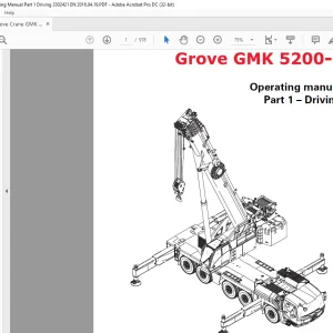 Grove Crane GMK 5200-1 Driving Operating Manual 3302421 - PDF DOWNLOAD