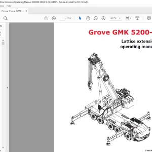 Grove Crane GMK 5200-1 Lattice Extension Operating Manual 3302386 - PDF DOWNLOAD