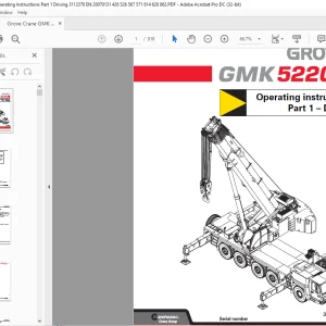 Grove Crane GMK 5220 Driving Operating Instructions Manual 3112376 - PDF DOWNLOAD