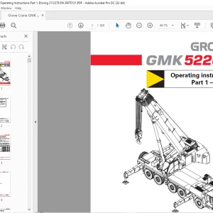 Grove Crane GMK 5220 Driving Operating Instructions Manual 3112378 - PDF DOWNLOAD