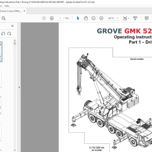 Grove Crane GMK 5220 Driving Operating Instructions Manual 3112630 - PDF DOWNLOAD