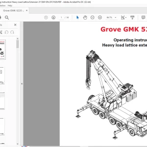 Grove Crane GMK 5220 Heavy load Lattice Extension Operating instructions Manual 3113041 - PDF DOWNLOAD