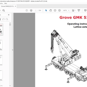 Grove Crane GMK 5220 Lattice Extension Operating Instructions Manual 3113037 - PDF DOWNLOAD