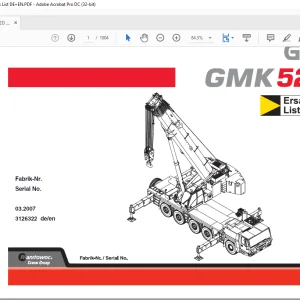 Grove Crane GMK 5220 Spare Parts Manual 3126322 - PDF DOWNLOAD