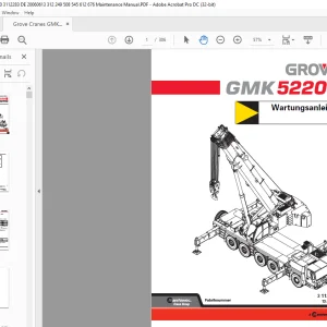 Grove Crane GMK 5220 Wartungsanleitung 3112283 - PDF DOWNLOAD (German)