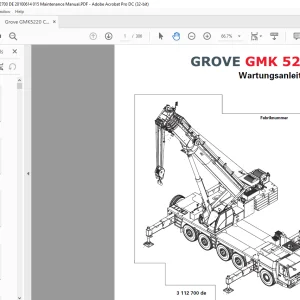 Grove Crane GMK 5220 Wartungsanleitung 3112700 - PDF DOWNLOAD (German)