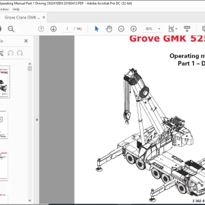 Grove Crane GMK 5250L Driving Operating Manual - PDF DOWNLOAD