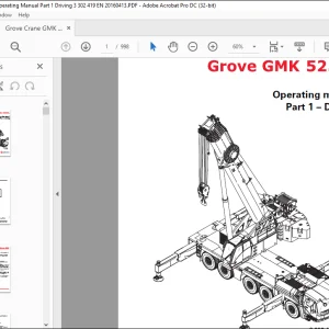 Grove Crane GMK 5250L Driving Operating Manual 3302419 - PDF DOWNLOAD