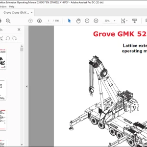 Grove Crane GMK 5250L Lattice Extension Operating Manual 3302457 - PDF DOWNLOAD