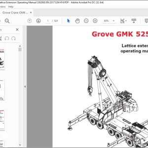 Grove Crane GMK 5250L Lattice Extension Operating Manual 3302693 - PDF DOWNLOAD