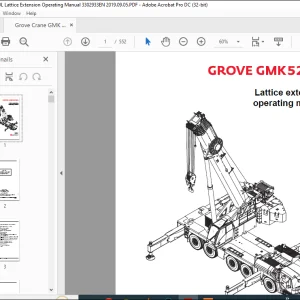 Grove Crane GMK 5250L Lattice Extension Operating Manual 3302933 - PDF DOWNLOAD