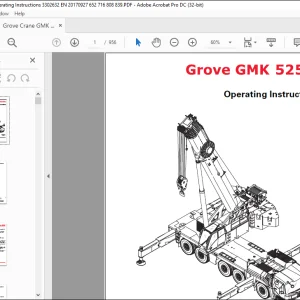 Grove GMK 5250L Crane Operation Manual 3302632 PDF