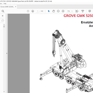Grove Crane GMK 5250XL-1 Ersatzteilliste Anhang - PDF DOWNLOAD (German)
