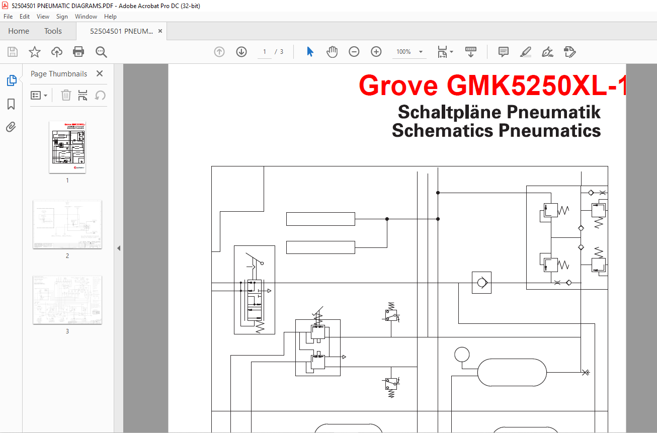 Grove Crane GMK 5250XL-1 Pneumatics Schematics Manual - PDF DOWNLOAD ...