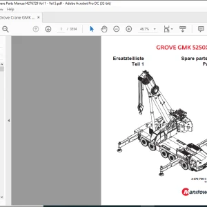 Grove Crane GMK 5250XL-1 Spare Parts Manual - PDF DOWNLOAD