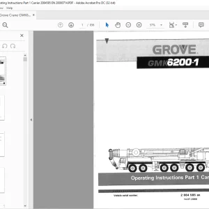 Grove Crane GMK 6200-1 Carrier Operating Instruction Manual SN 2084585 - PDF DOWNLOAD