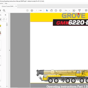 Grove Crane GMK 6220-L Driving Operating Instructions Manual 208479 - PDF DOWNLOAD