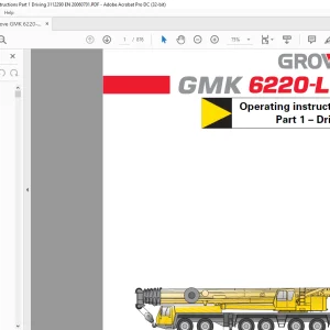 Grove Crane GMK 6220-L Driving Operating Instructions Manual 3112290 - PDF DOWNLOAD