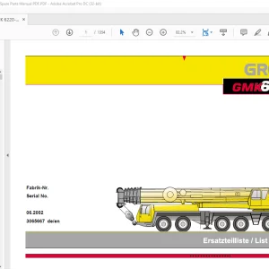 Grove Crane GMK 6220-L Spare Parts Manual 3065667  - PDF DOWNLOAD
