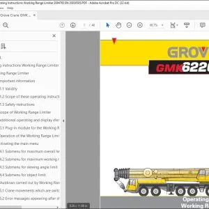 Grove Crane GMK 6220-L Working Range Limiter Operating Instructions Manual 2084765 - PDF DOWNLOAD