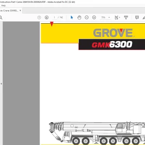 Grove Crane GMK 6300 Carrier Operating Instruction Manual 2084558 - PDF DOWNLOAD