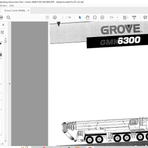 Grove Crane GMK 6300 Carrier Operating Instruction Manual 2084615 - PDF DOWNLOAD