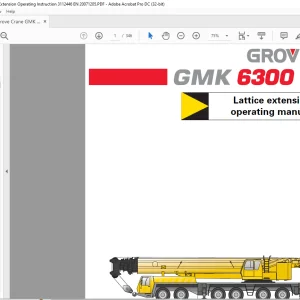Grove Crane GMK 6300 Lattice Extension Operating Manual 3112446 - PDF DOWNLOAD