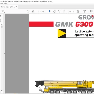 Grove Crane GMK 6300 Lattice Extension Operating Manual 3112447 - PDF DOWNLOAD