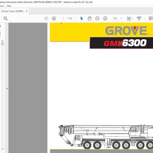 Grove Crane GMK 6300 Lattice Extension Operating instructions Manual 2084758 - PDF DOWNLOAD