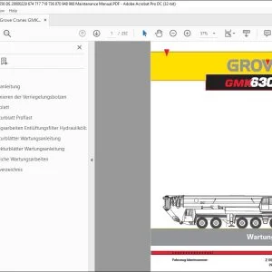 Grove Crane GMK 6300 Wartungsanleitung 2084556 - PDF DOWNLOAD (German)