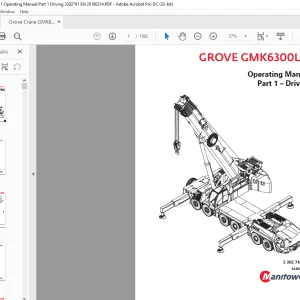 Grove Crane GMK 6300L-1 Driving & Crane Operation Operating Manual - PDF DOWNLOAD