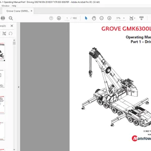 Grove Crane GMK 6300L-1 Driving Operating Manual 3302740 - PDF DOWNLOAD