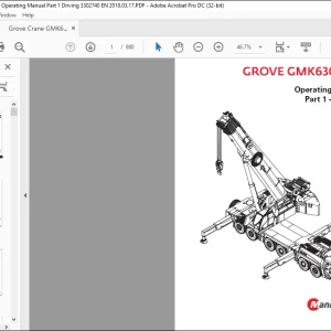 Grove Crane GMK 6300L-1 Driving Operating Manual 3302740 - PDF DOWNLOAD