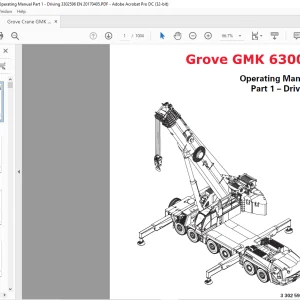 Grove Crane GMK 6300L Driving Operating Manual 3302596 - PDF DOWNLOAD