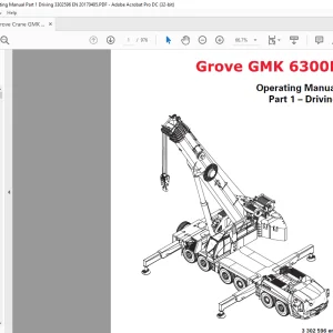 Grove Crane GMK 6300L Driving Operating Manual 3302596 - PDF DOWNLOAD