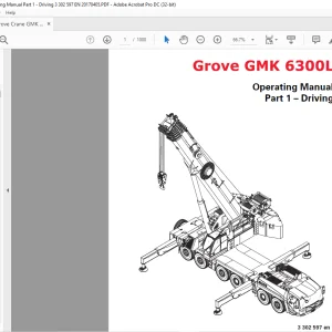 Grove Crane GMK 6300L Driving Operating Manual 3302597 - PDF DOWNLOAD