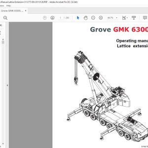 Grove Crane GMK 6300L Lattice Extension Operating Manual 3112773 - PDF DOWNLOAD