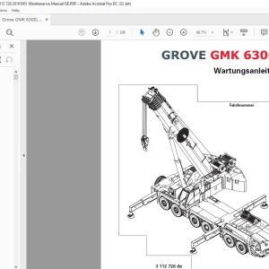Grove Crane GMK 6300L Wartungsanleitung 3112728 - PDF DOWNLOAD (German)