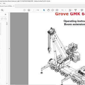 Grove Crane GMK 6400 Boom Extension light Operating Instruction Manual 3113164 - PDF DOWNLOAD