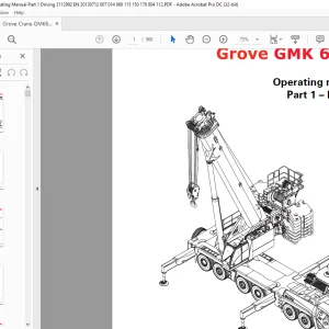 Grove Crane GMK 6400 Driving & Crane Operating Manual 3112992 - PDF DOWNLOAD