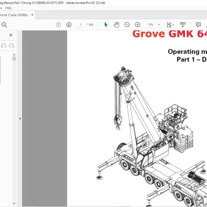 Grove Crane GMK 6400 Driving Operating Manual 3112993 - PDF DOWNLOAD