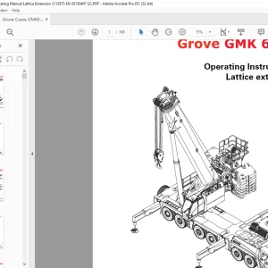 Grove Crane GMK 6400 Lattice Extension Operating Instruction Manual 3112975 - PDF DOWNLOAD